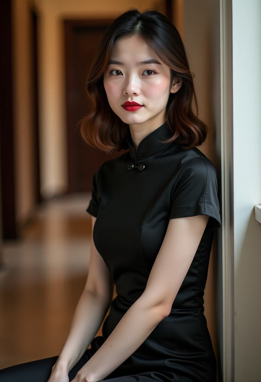 年轻的女孩奔跑在雨后